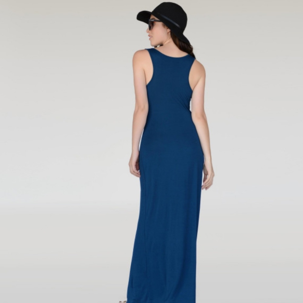 Teal Solid Color Maxi - Picture 5 of 8